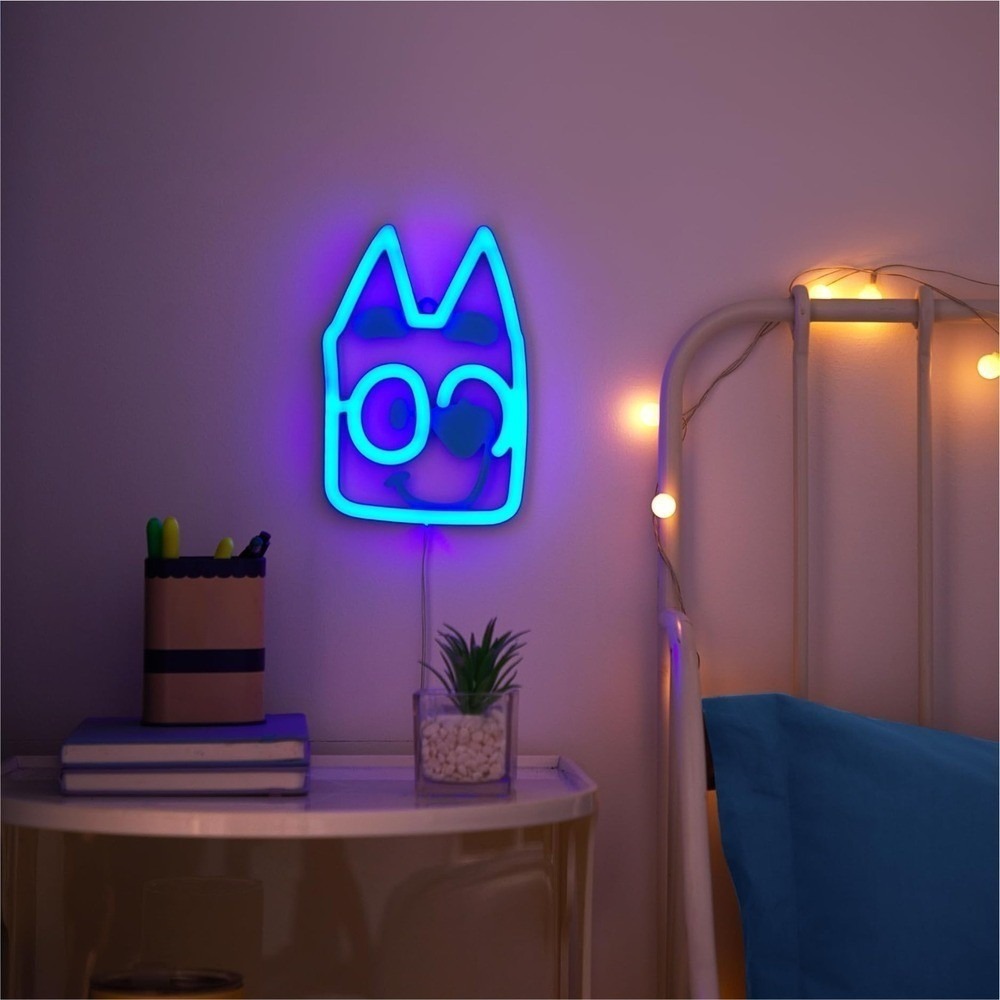 Bluey Neon Wall Art Sign w/ Sticker Adventure Set NEW